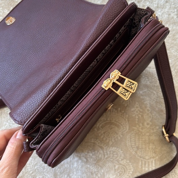 Brand New Karla Hanson Madison Organizer Crossbody Bag RFID Blocking Plum Purse - Picture 8 of 15